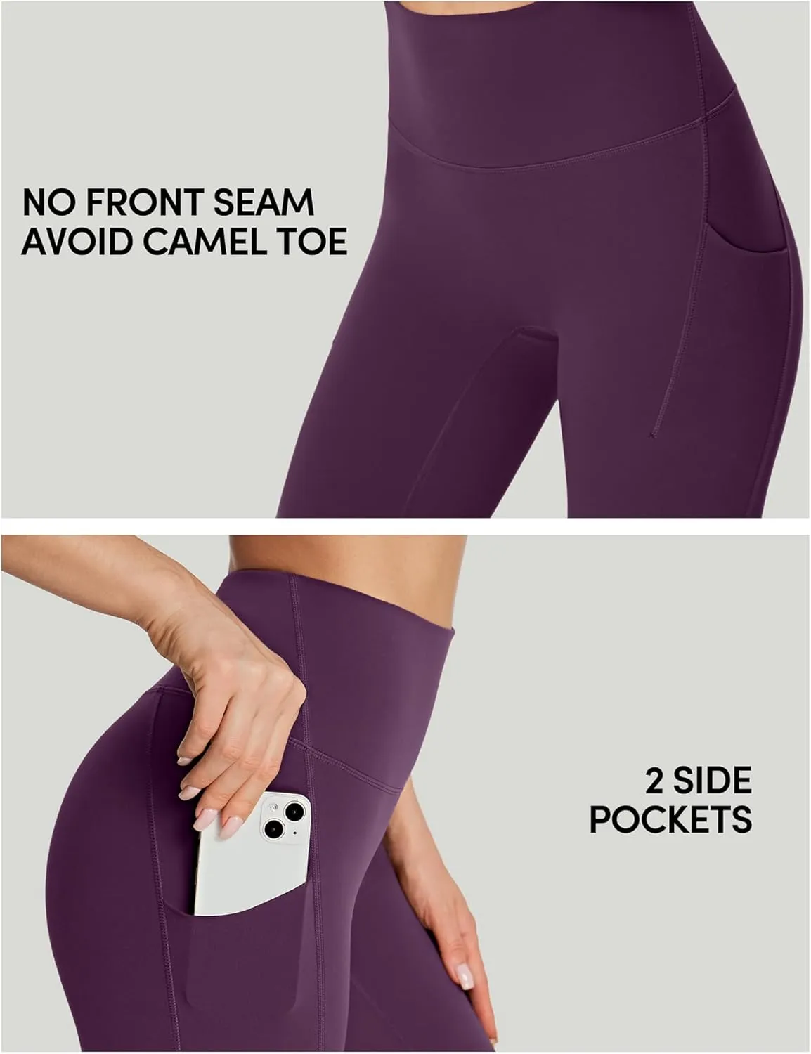 IUGA No Front Seam Leggings with Pockets for Women Buttery Soft Tummy Control Workout Leggings High Waisted Yoga Pants