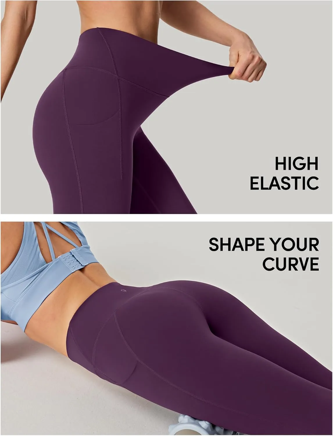 IUGA No Front Seam Leggings with Pockets for Women Buttery Soft Tummy Control Workout Leggings High Waisted Yoga Pants