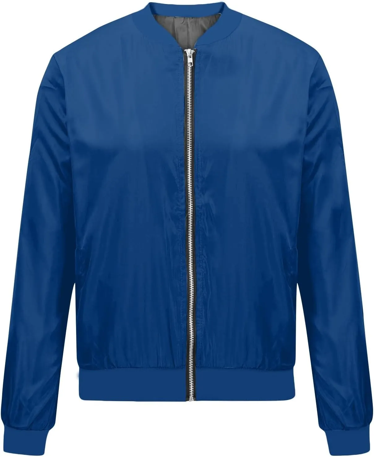Jackets for Women Lightweight Zip Up Bomber Jacket with Pockets Stand Collar Windproof Outwear Fashion Fall Coat