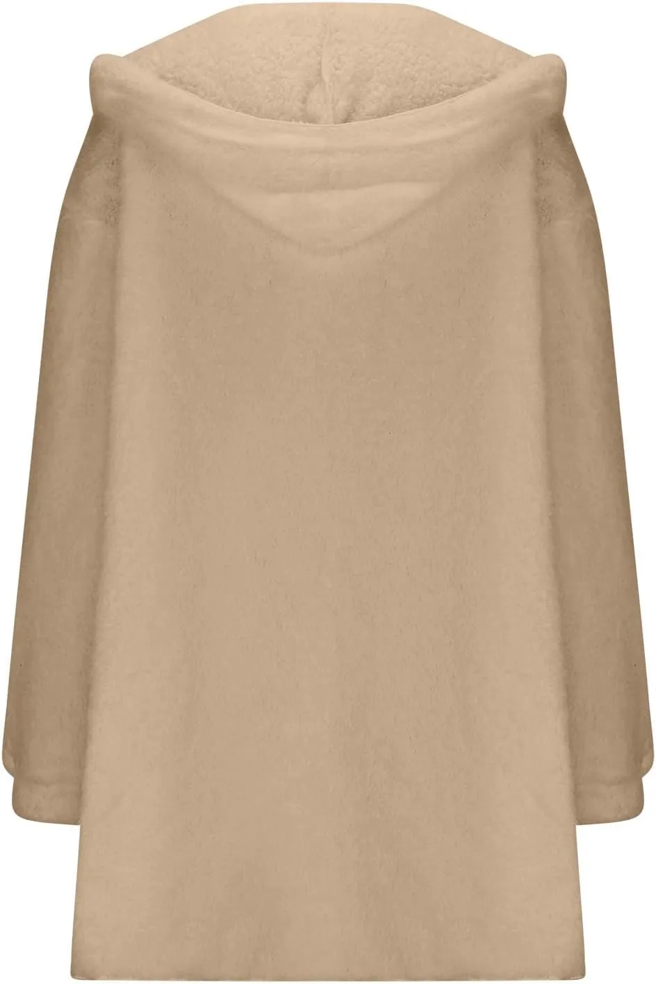 jovati Womens Winter Long Sleeve Solid Fuzzy Fleece Open Front Hooded Cardigans Jacket Coats Outerwear with Pocket 2024