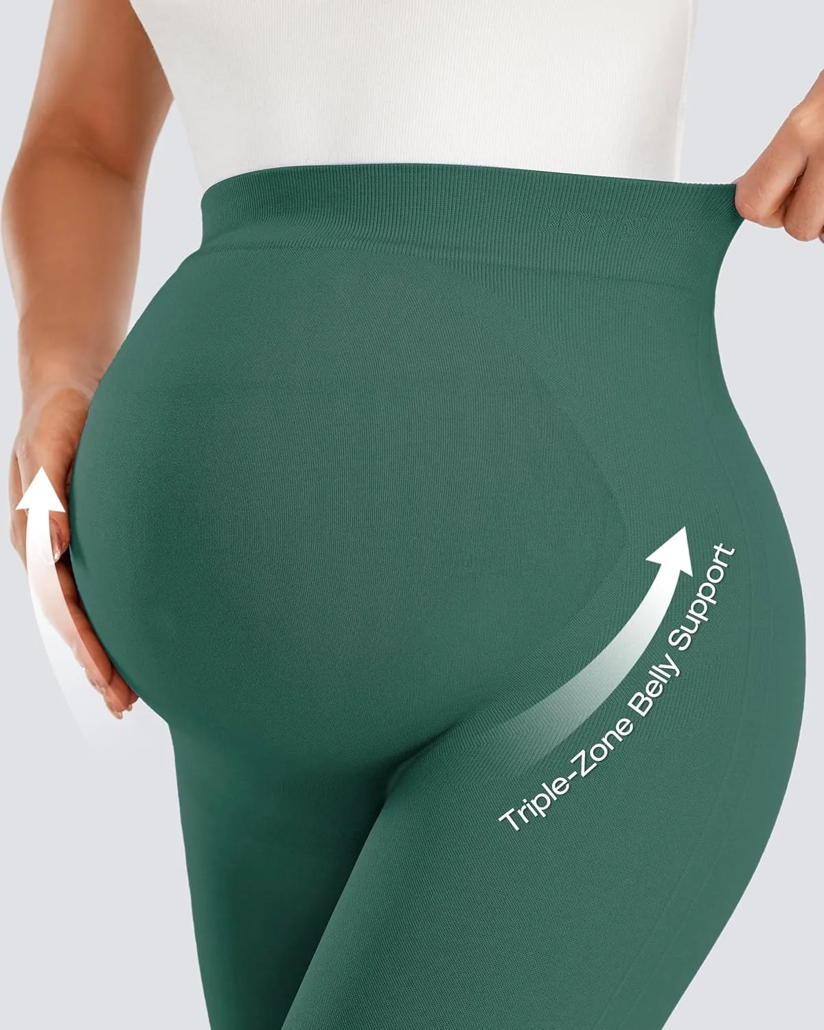 JOYSPELS No See-Through Maternity Workout Yoga Leggings Soft Stretchy Pregnancy Leggings Over The Belly