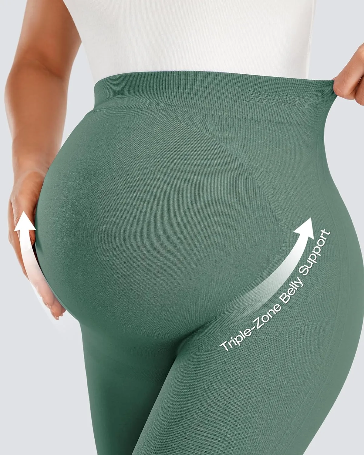 JOYSPELS No See-Through Maternity Workout Yoga Leggings Soft Stretchy Pregnancy Leggings Over The Belly