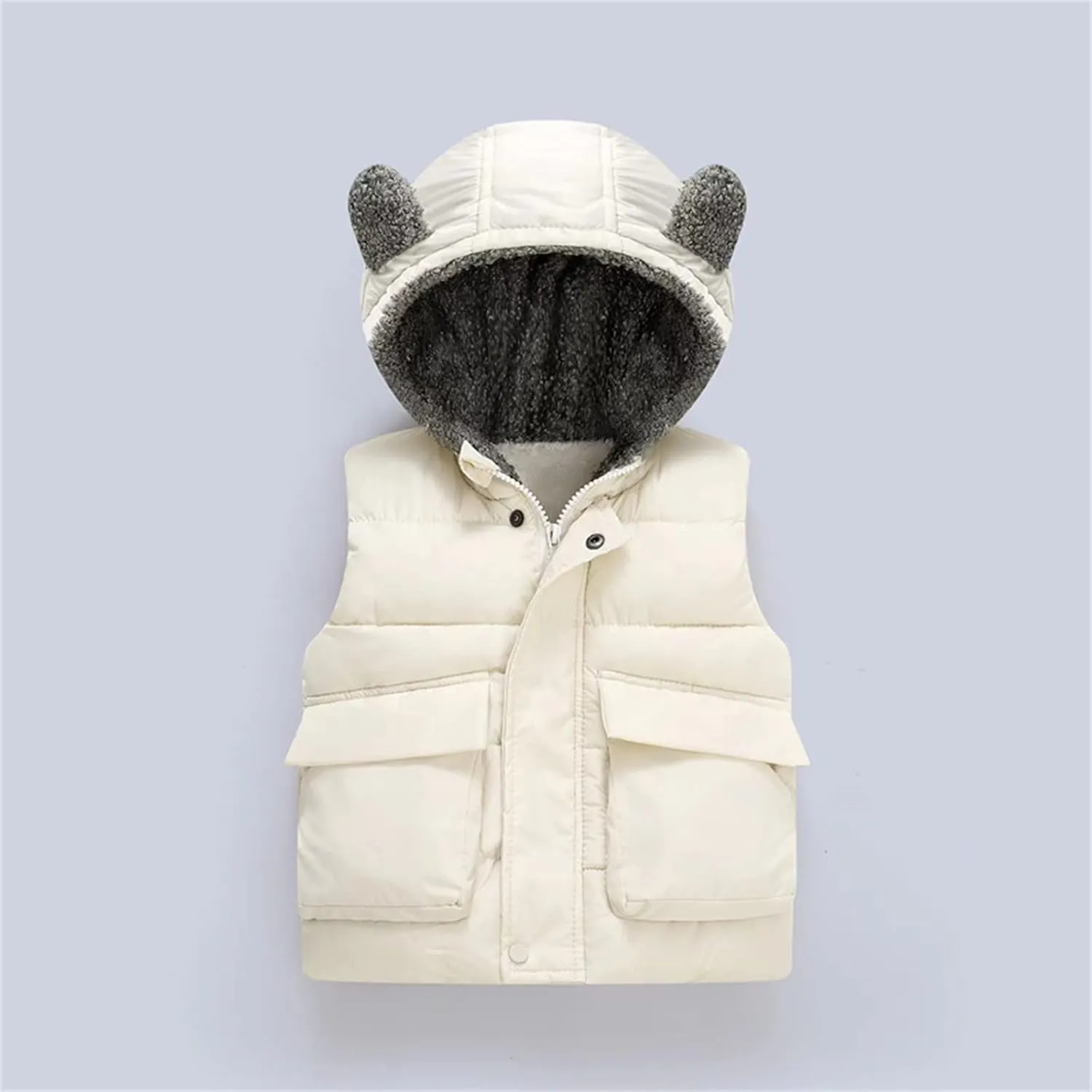 Kids Padded Coat Kids Toddler Baby Girls Boys Autumn Winter Warm Thick Ear Cotton Hooded Long Sleeve Youth Winter Coat