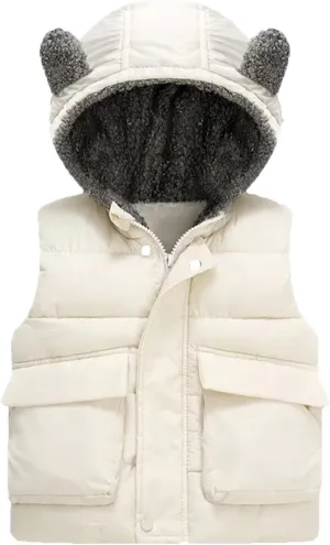 Kids Padded Coat Kids Toddler Baby Girls Boys Autumn Winter Warm Thick Ear Cotton Hooded Long Sleeve Youth Winter Coat