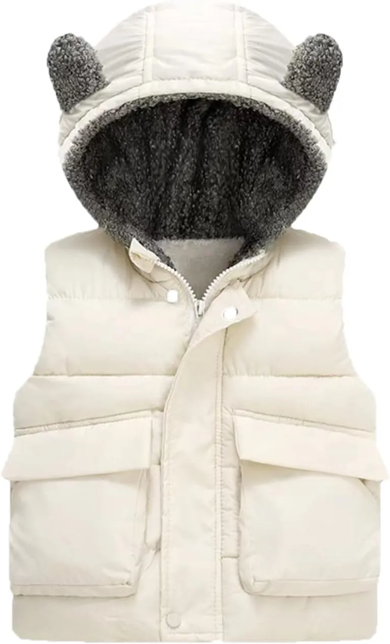 Kids Padded Coat Kids Toddler Baby Girls Boys Autumn Winter Warm Thick Ear Cotton Hooded Long Sleeve Youth Winter Coat