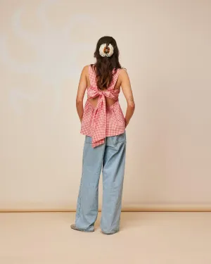 KOSUSANILL Y2k Gingham Tank Top Women Sleeveless Backless Square Neck Ruffle Peplum Babydoll Camisole Going Out Cami Blouse