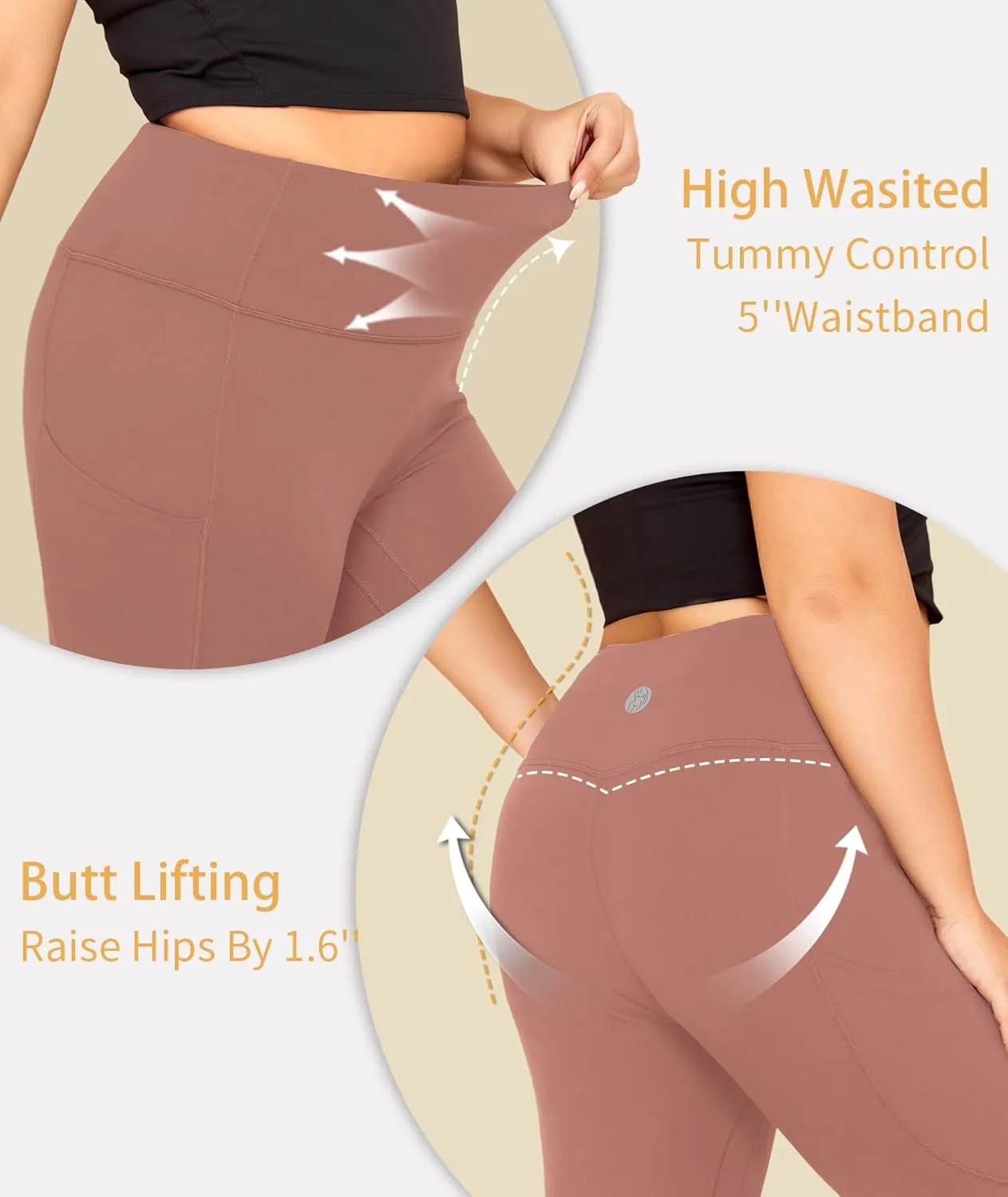 LALAGEN Plus Size Leggings for Women with Pockets-High Waisted 7/8 Leggings Tummy Control Workout Gym Yoga Pants