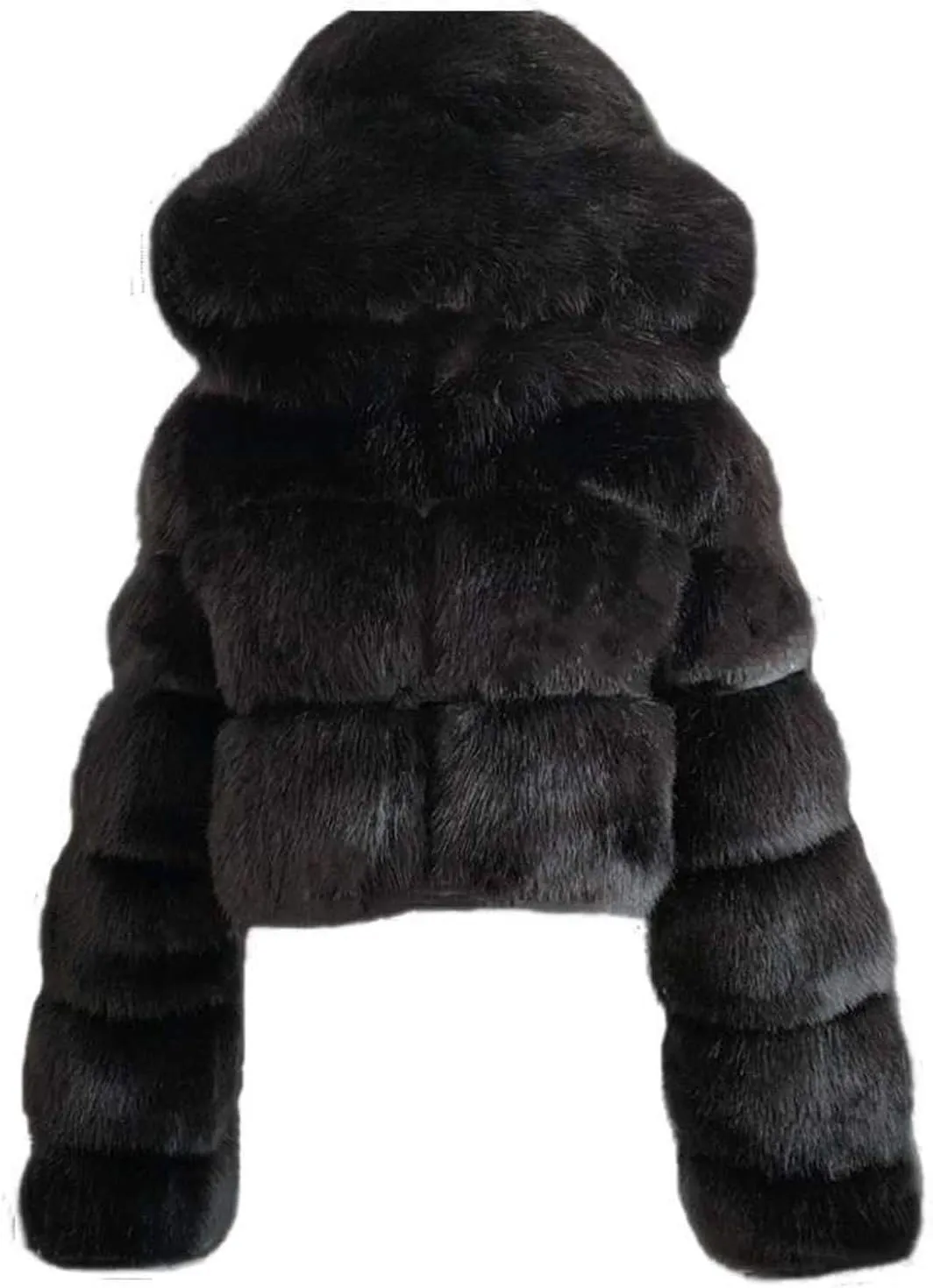 LCMTWX Winter Coat Women Long Furry Women Long Jacket Faux Sleeve Short Warm Women's Coat Vintage Parka Shaggy Jacket Coats