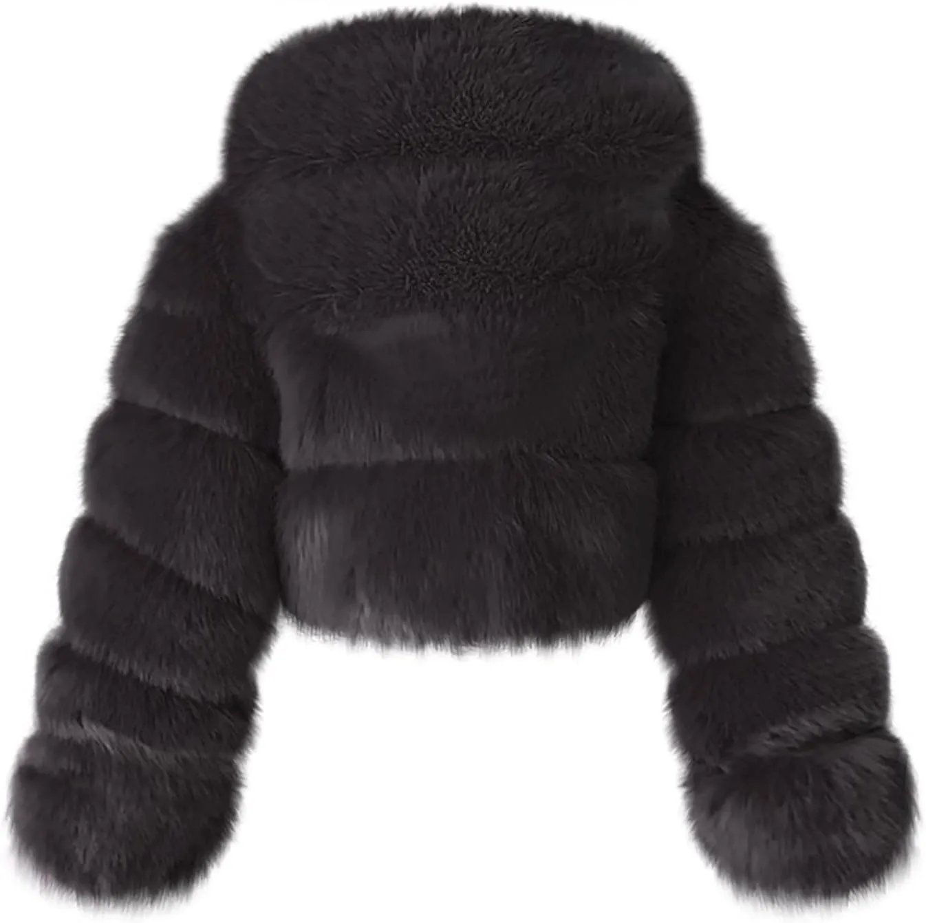 LCMTWX Winter Coat Women Long Furry Women Long Jacket Faux Sleeve Short Warm Women's Coat Vintage Parka Shaggy Jacket Coats