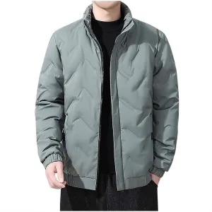 lcziwo Mens Puffer Quilted Jacket Lightweight Stand Collar Zip up Casual Padded Cotton Jacket Winter Coat Outerwear