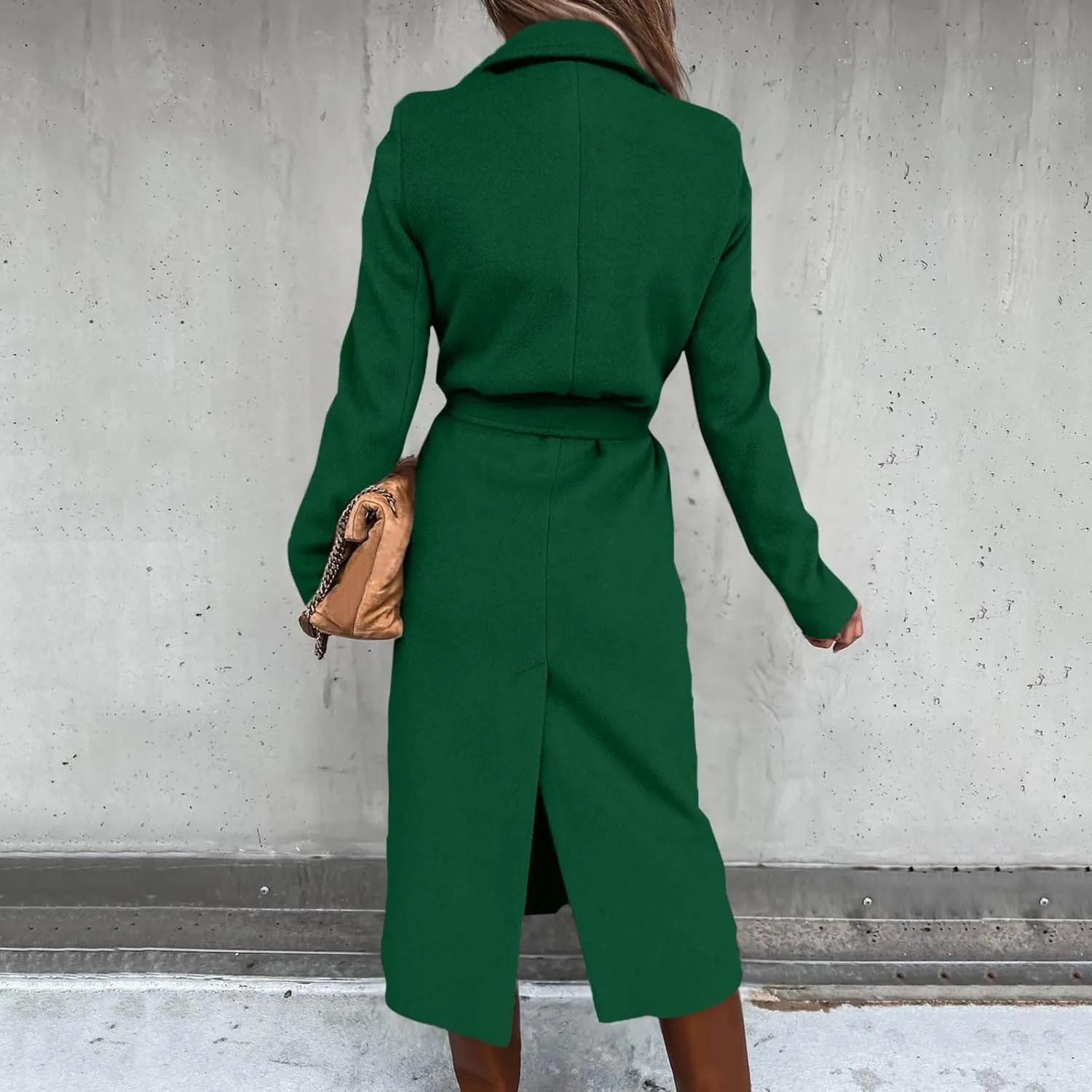 Light Jacket Wool Coats Blouse Thin Coat Trench Long Jacket Ladies Slim Long Belt Elegant Overcoat Women's Car