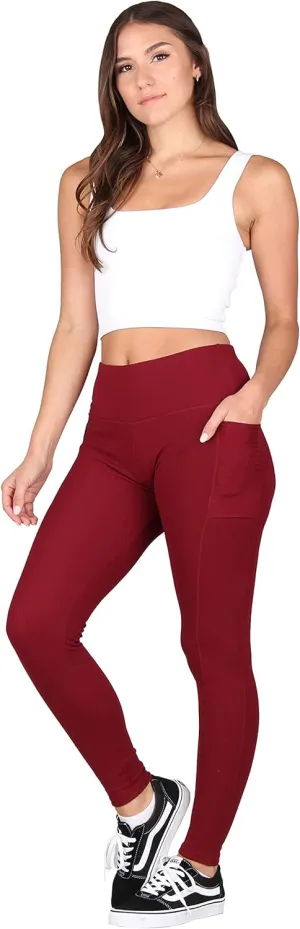 Lildy Solid Ribbed Leggings with Pockets