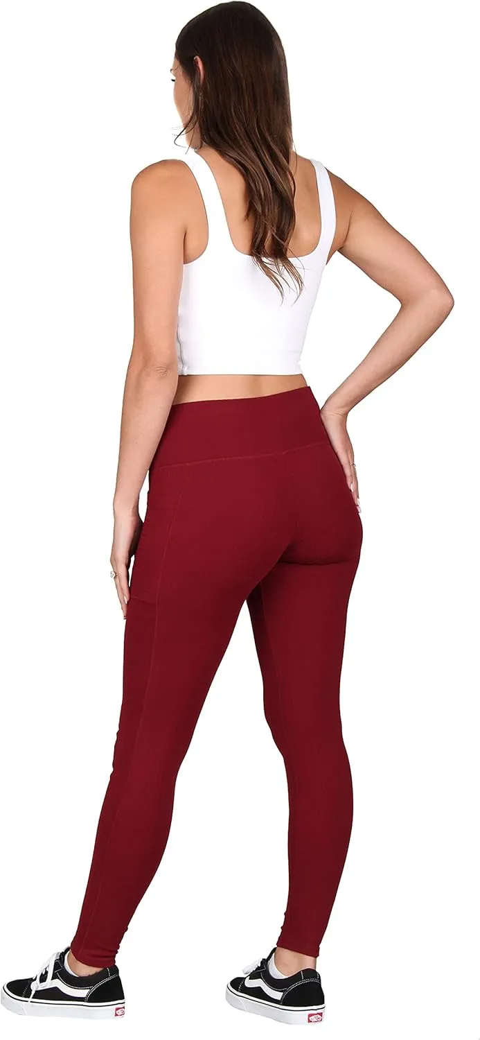 Lildy Solid Ribbed Leggings with Pockets