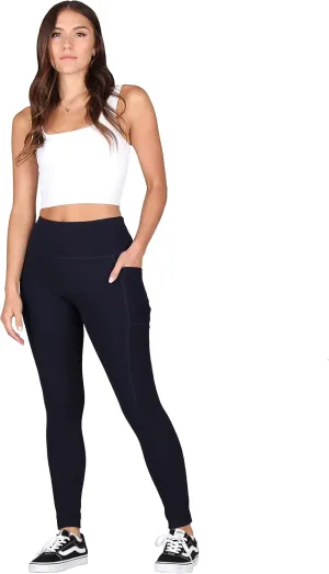 Lildy Solid Ribbed Leggings with Pockets