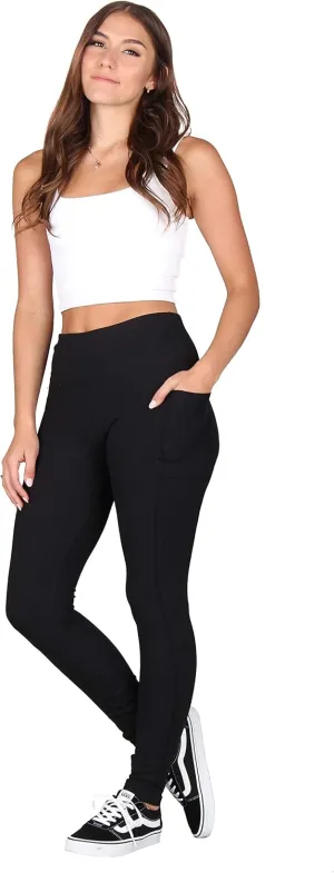 Lildy Solid Ribbed Leggings with Pockets