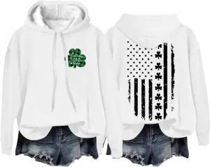 Long Sleeve Tops for Women American Flag Hoodie Sweatshirt Fashion Long Sleeve Sweatshirt Gift Patriotic Sweatshirt
