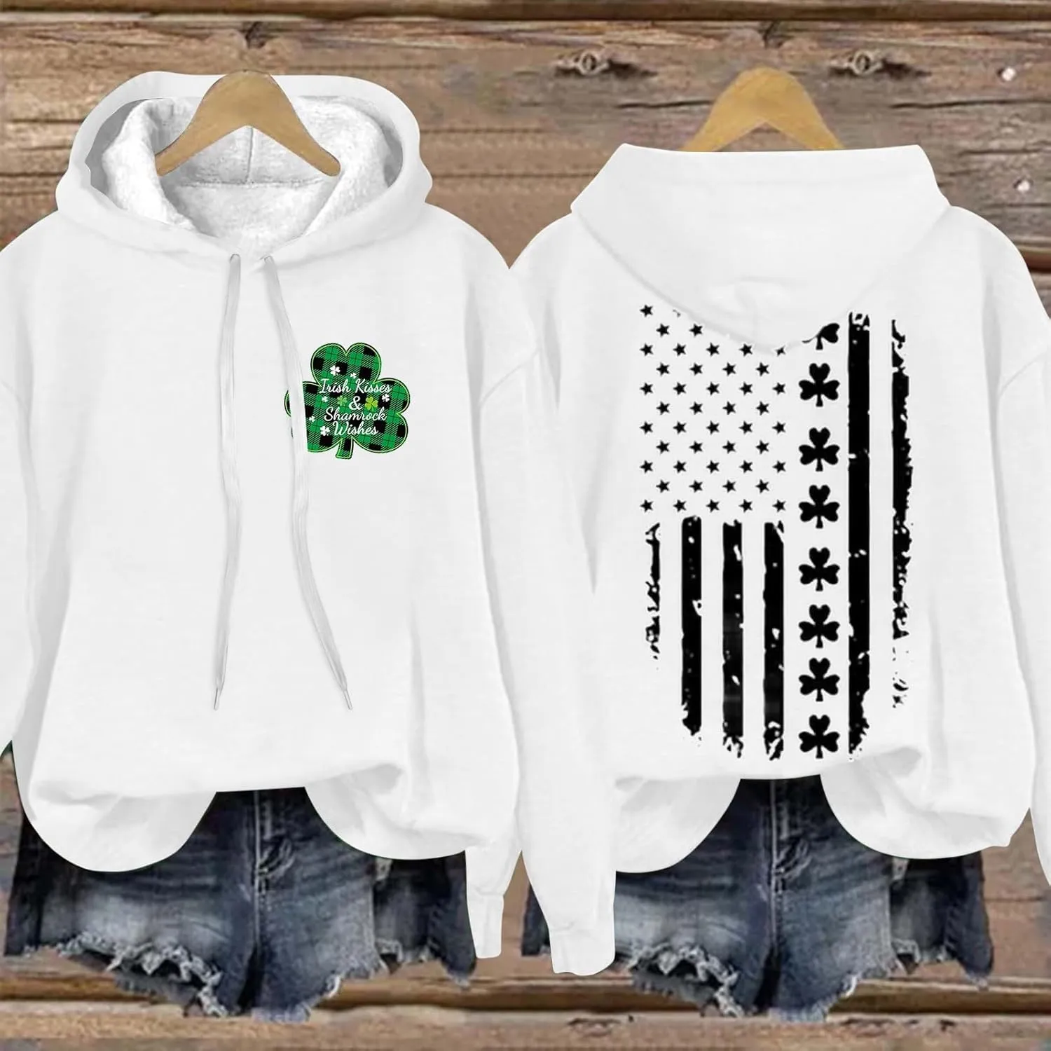 Long Sleeve Tops for Women American Flag Hoodie Sweatshirt Fashion Long Sleeve Sweatshirt Gift Patriotic Sweatshirt