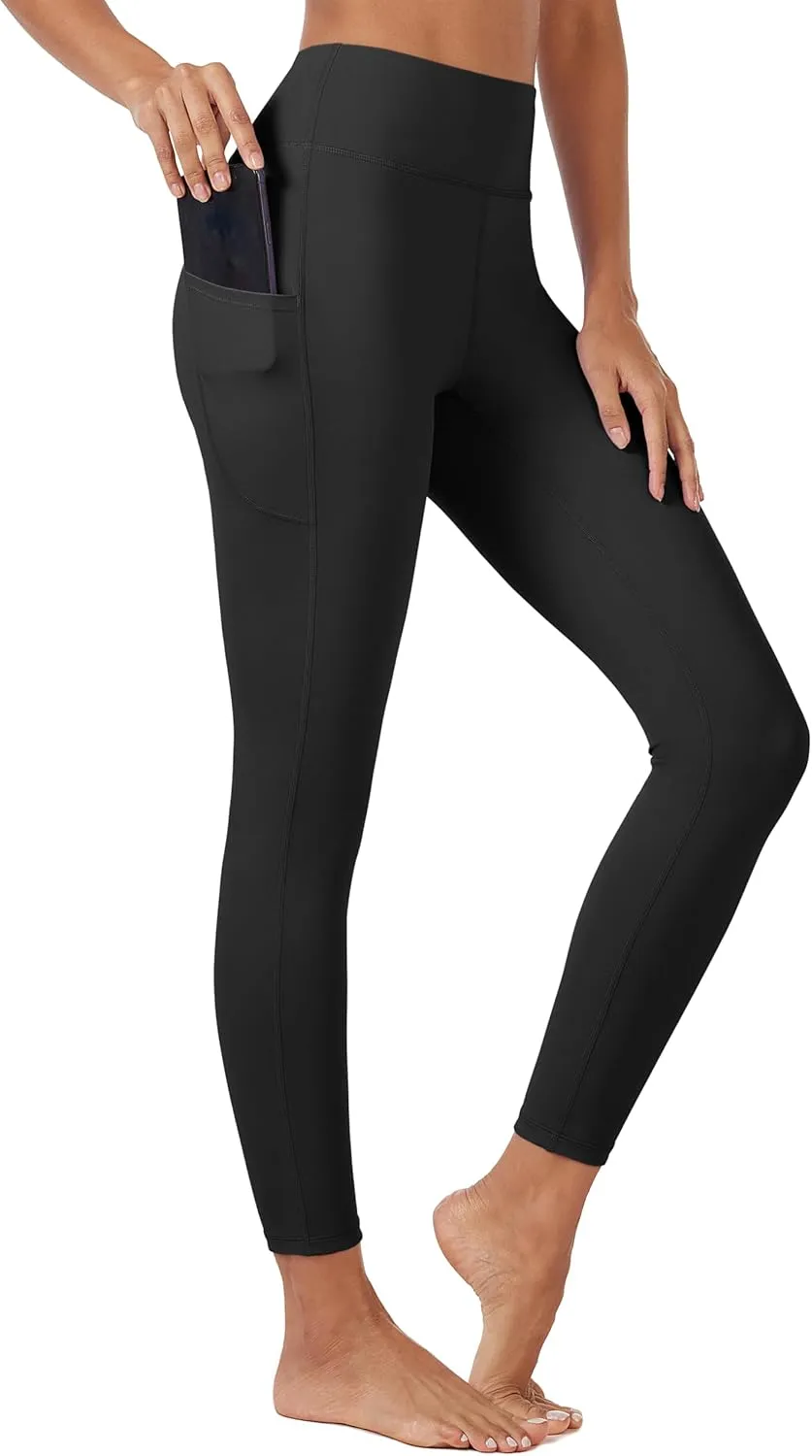 MAGCOMSEN Women's High Waisted Workout Leggings with Pockets Tummy Control 7/8 Yoga Pants Stretch Gym Athletic Leggings