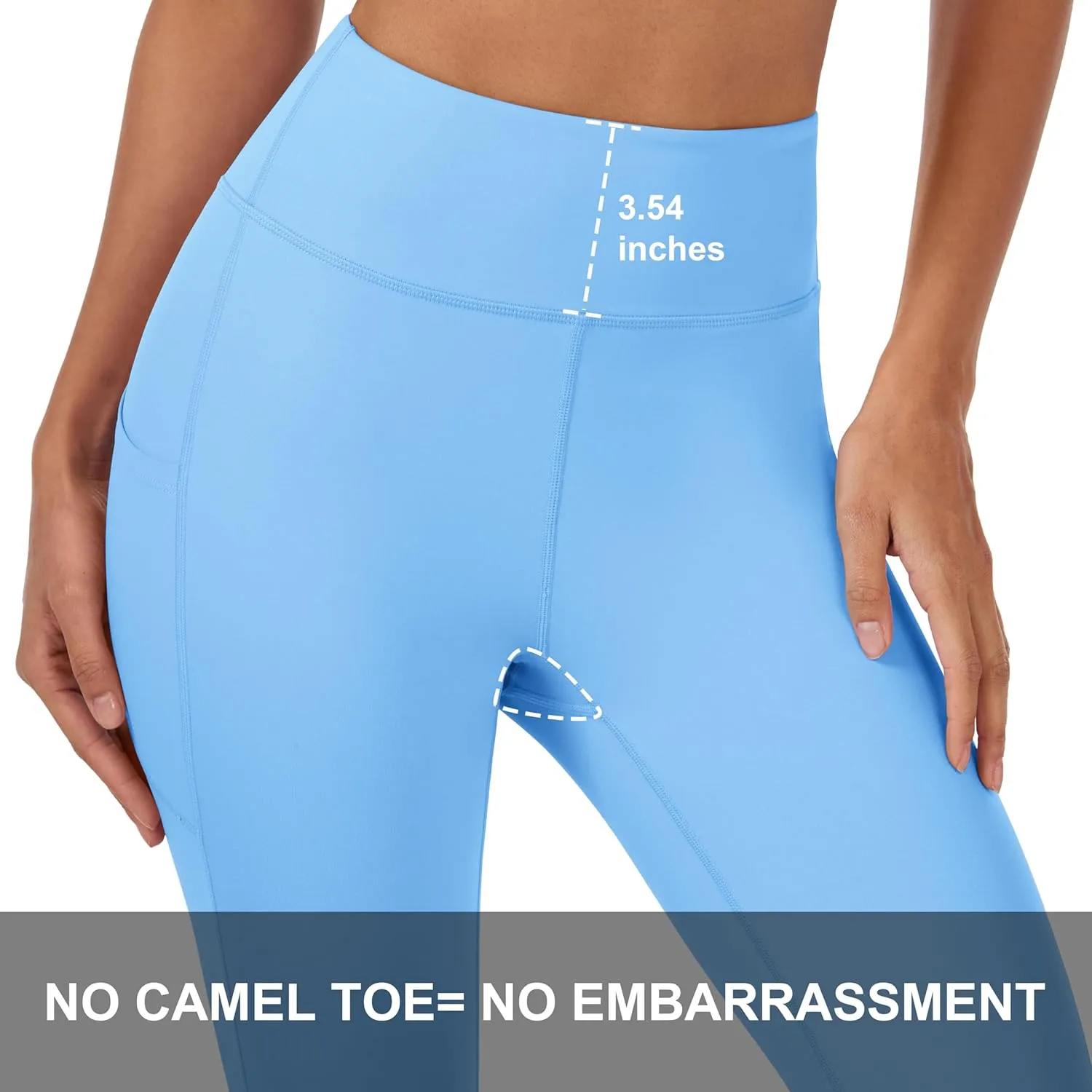 MAGCOMSEN Women's High Waisted Workout Leggings with Pockets Tummy Control 7/8 Yoga Pants Stretch Gym Athletic Leggings