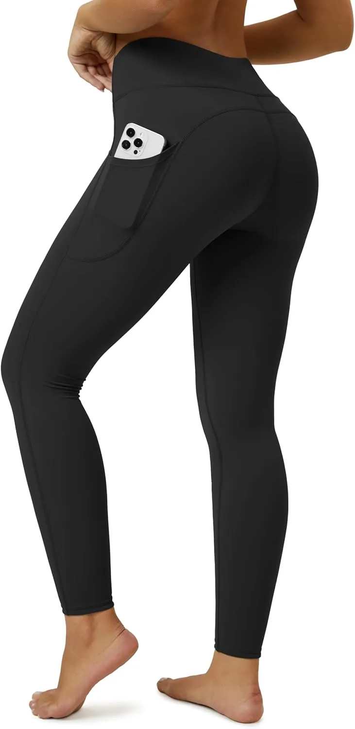 MAGCOMSEN Women's High Waisted Workout Leggings with Pockets Tummy Control 7/8 Yoga Pants Stretch Gym Athletic Leggings
