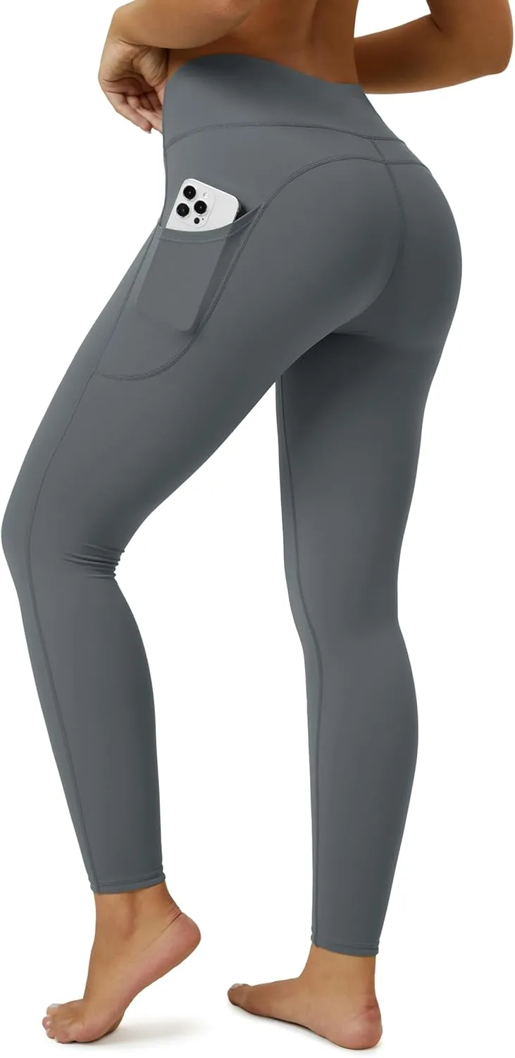 MAGCOMSEN Women's High Waisted Workout Leggings with Pockets Tummy Control 7/8 Yoga Pants Stretch Gym Athletic Leggings