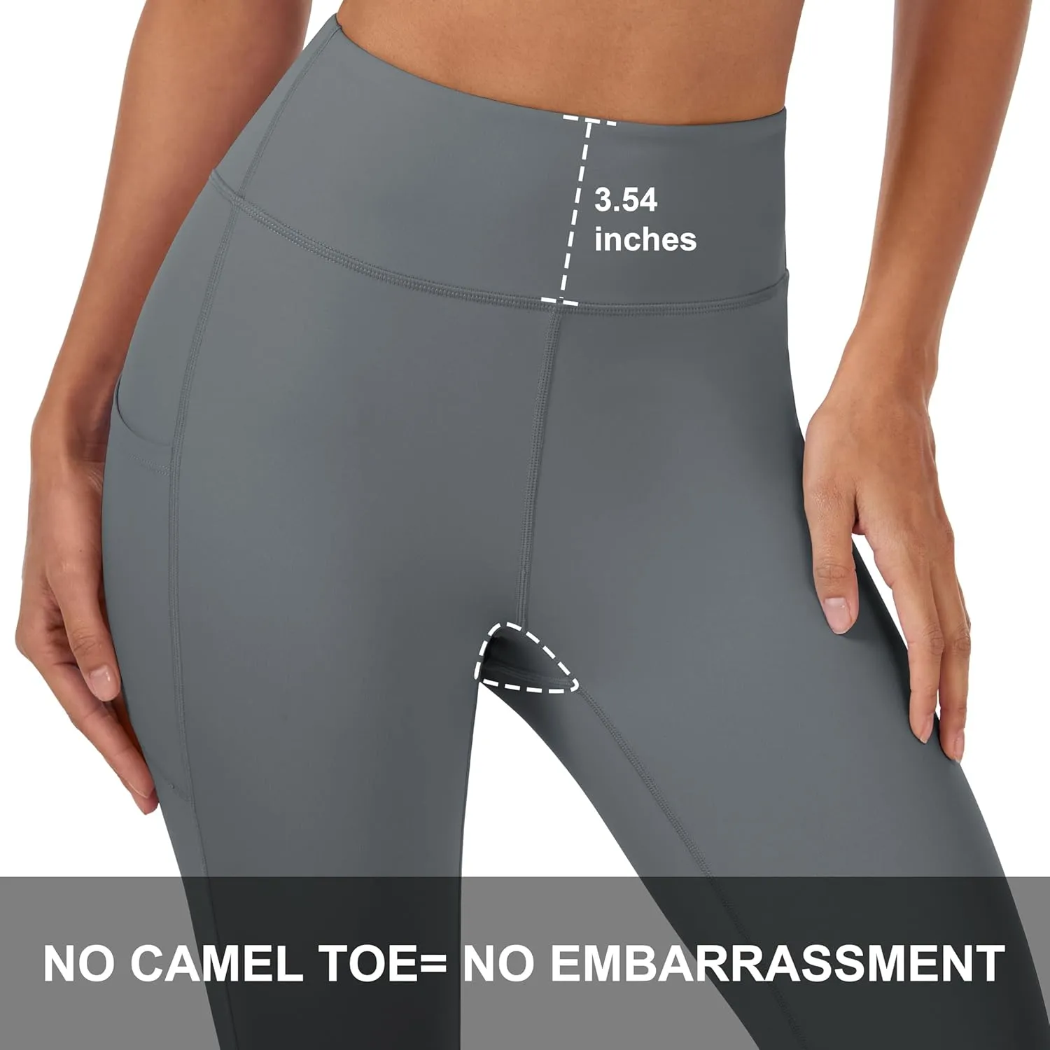MAGCOMSEN Women's High Waisted Workout Leggings with Pockets Tummy Control 7/8 Yoga Pants Stretch Gym Athletic Leggings