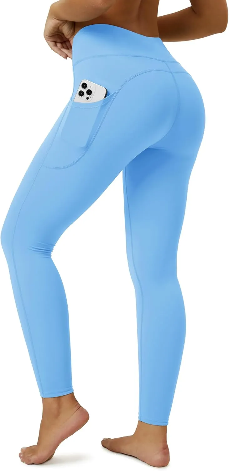 MAGCOMSEN Women's High Waisted Workout Leggings with Pockets Tummy Control 7/8 Yoga Pants Stretch Gym Athletic Leggings
