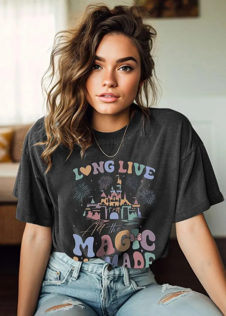 Magical Shirt Magic Kingdom Shirts: Long Live All The Magic We Made Tshirt Holiday Castle Graphic Tee Family Vacation Top