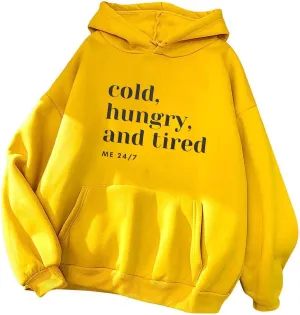 maisdgop Oversized Hoodie for Women Long Sleeve Hooded Sweatshirt Loose Crewneck Drawstring Pullover Print Tops with Pockets