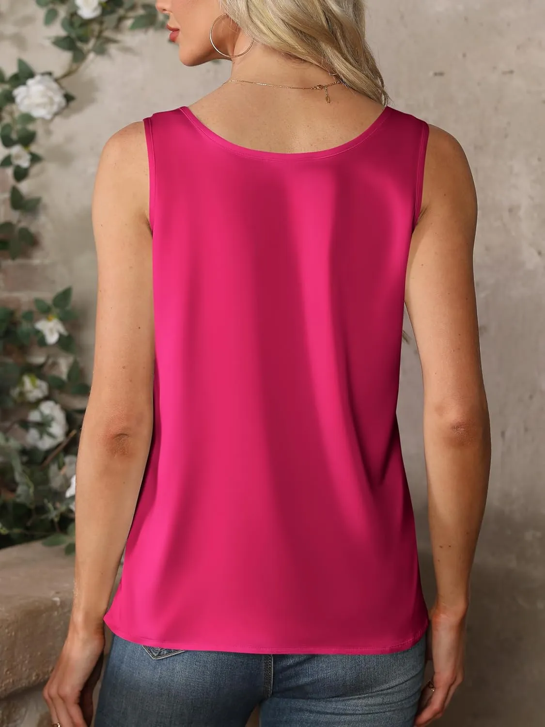 Mawor Silk Satin Tank Top for Women Summer Camisole Tops 2025 Sleeveless Blouse Dressy Business Casual Shirt Trendy Cute Cami