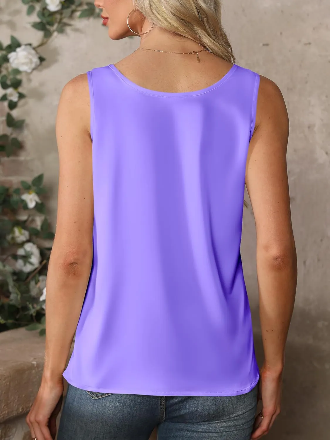 Mawor Silk Satin Tank Top for Women Summer Camisole Tops 2025 Sleeveless Blouse Dressy Business Casual Shirt Trendy Cute Cami