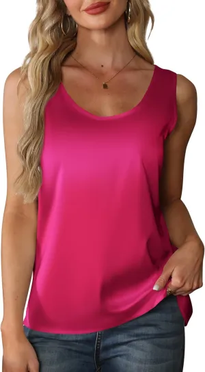 Mawor Silk Satin Tank Top for Women Summer Camisole Tops 2025 Sleeveless Blouse Dressy Business Casual Shirt Trendy Cute Cami