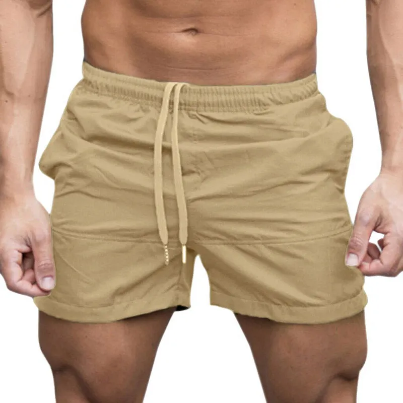 Men Elasticated Waist Drawstring Shorts Gym Sports Jogging Shorts