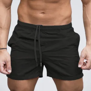 Men Elasticated Waist Drawstring Shorts Gym Sports Jogging Shorts
