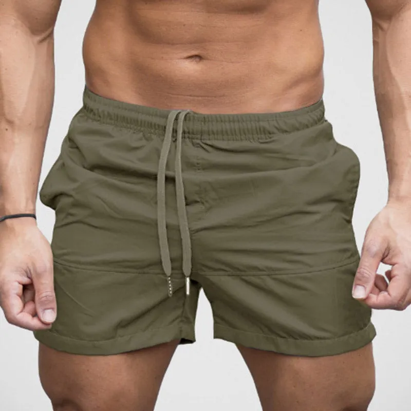 Men Elasticated Waist Drawstring Shorts Gym Sports Jogging Shorts