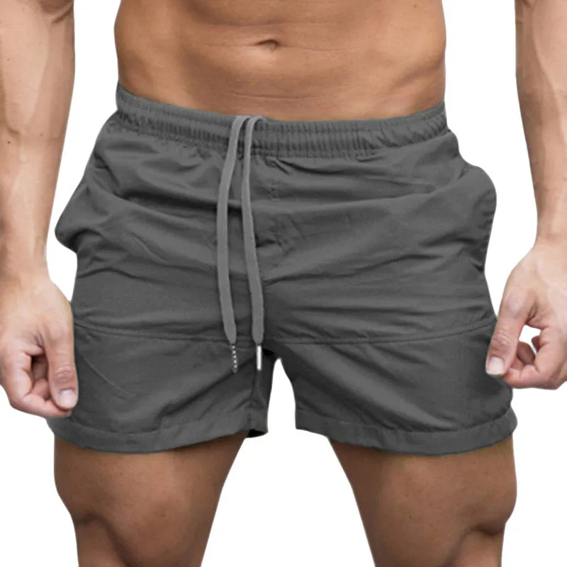 Men Elasticated Waist Drawstring Shorts Gym Sports Jogging Shorts