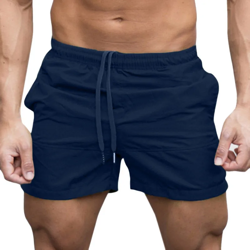 Men Elasticated Waist Drawstring Shorts Gym Sports Jogging Shorts