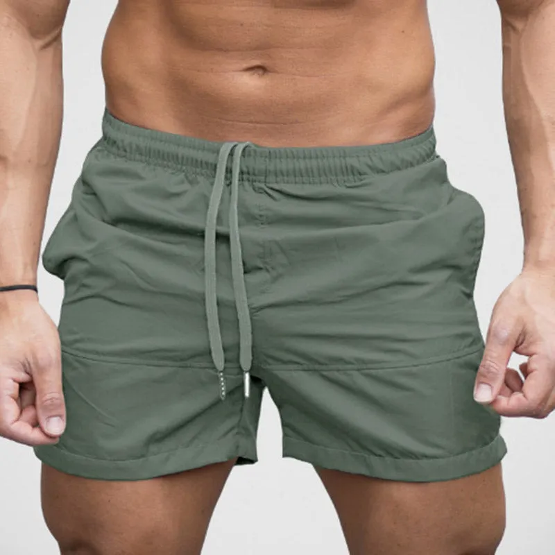Men Elasticated Waist Drawstring Shorts Gym Sports Jogging Shorts