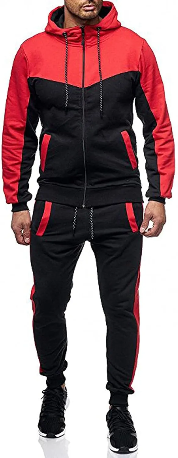 Men Fashion Hoodies Sweatshirts Winter Sports Casual Fitness Suit with Dots Hoodie Sweatshirt and Pants