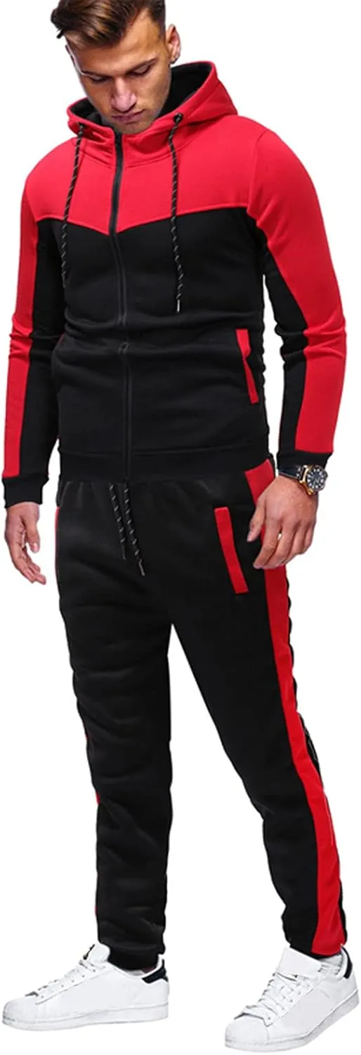 Men Fashion Hoodies Sweatshirts Winter Sports Casual Fitness Suit with Dots Hoodie Sweatshirt and Pants