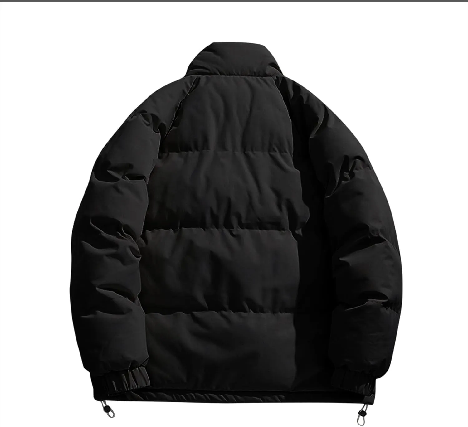 Men Heavy Down Coats Fashion Fake Two Piece Stand Collar Puffer Jackets Casual Loose Fit Cotton Padded Coat