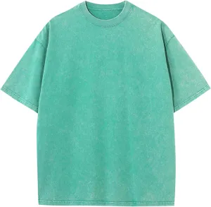 Men Oversized Cotton T Shirts Acid Washed Vintage Unisex Tee Loose Fit Short Sleeve Casual Streetwear Baggy Basic Tops