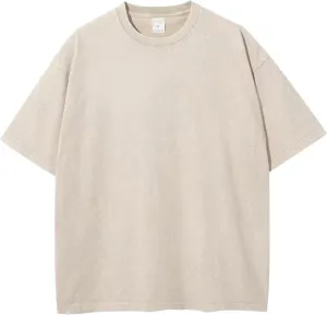 Men Oversized Cotton T Shirts Acid Washed Vintage Unisex Tee Loose Fit Short Sleeve Casual Streetwear Baggy Basic Tops