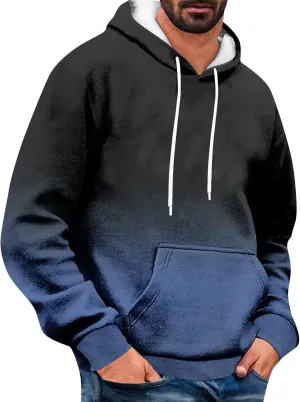 Men Sweatshirt Running Soft Outerwear Long Sleeve Lightweight Drawstring Hoodies Stylish Casual Athletic Sweatshirt