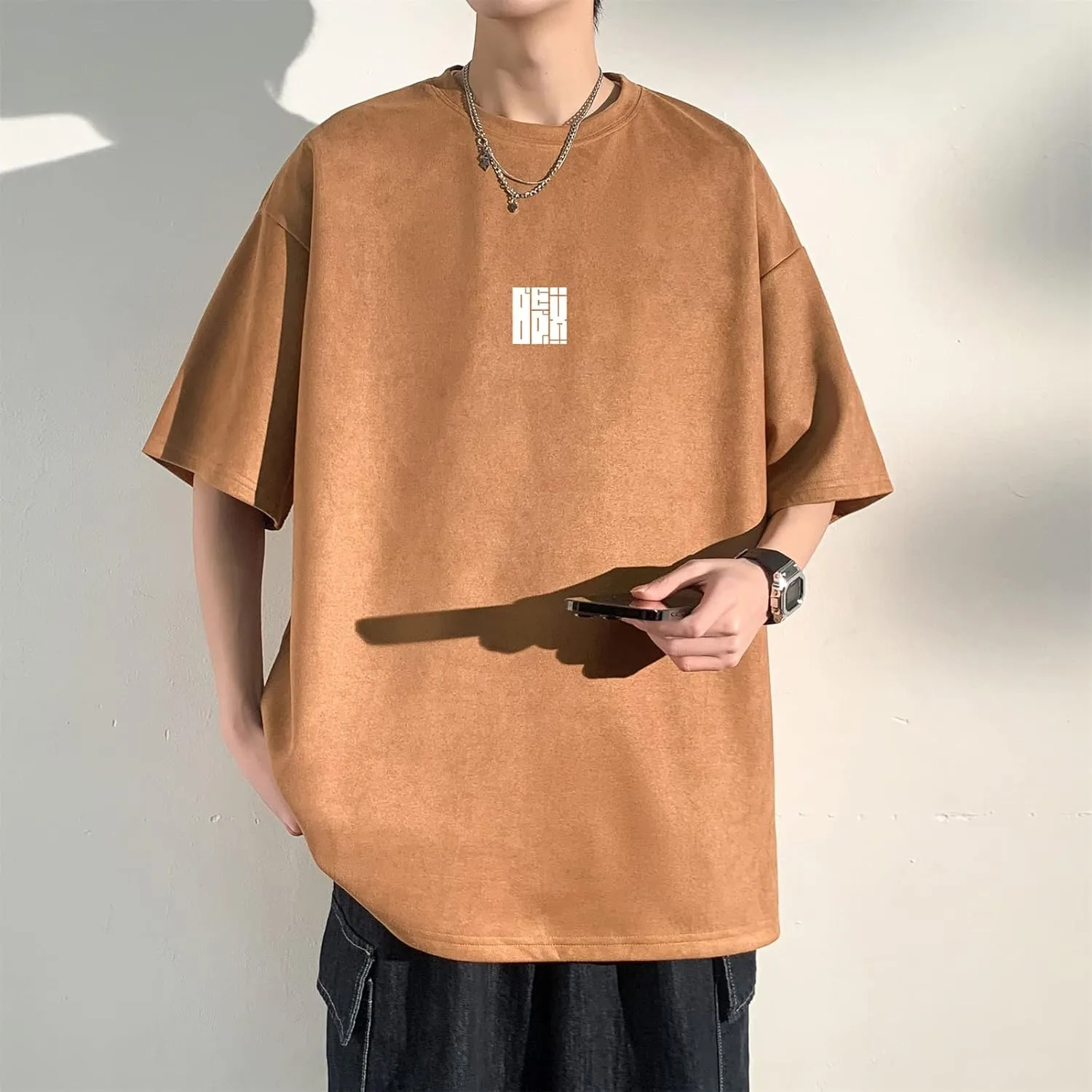 Men T Shirt Streetwear Harajuku Tops Short Sleeve Crewneck T-Shirt