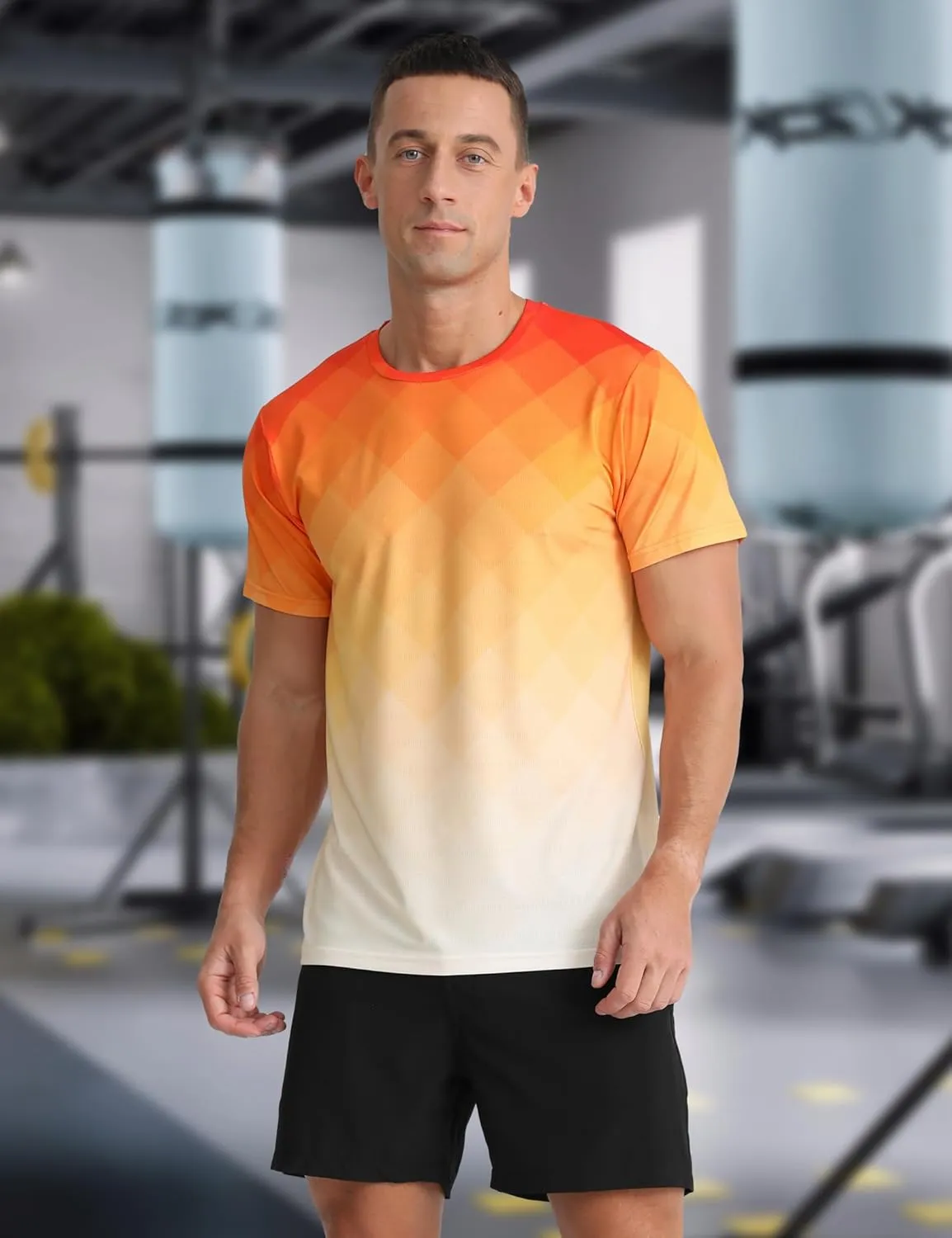 Men's Athletic T-Shirt Performance Gym Shirt Quick Dry Moisture Wicking Running Workout Short Sleeve Tops