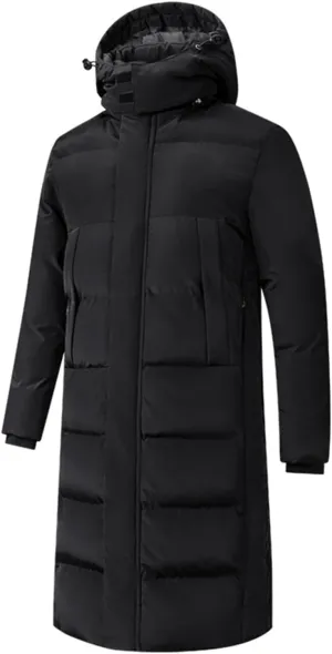 Men's Autumn And Winter Leisure Zip Pocket Hat Large Size Cotton Padded Jacket Coat Top Blouse Men Long Coats