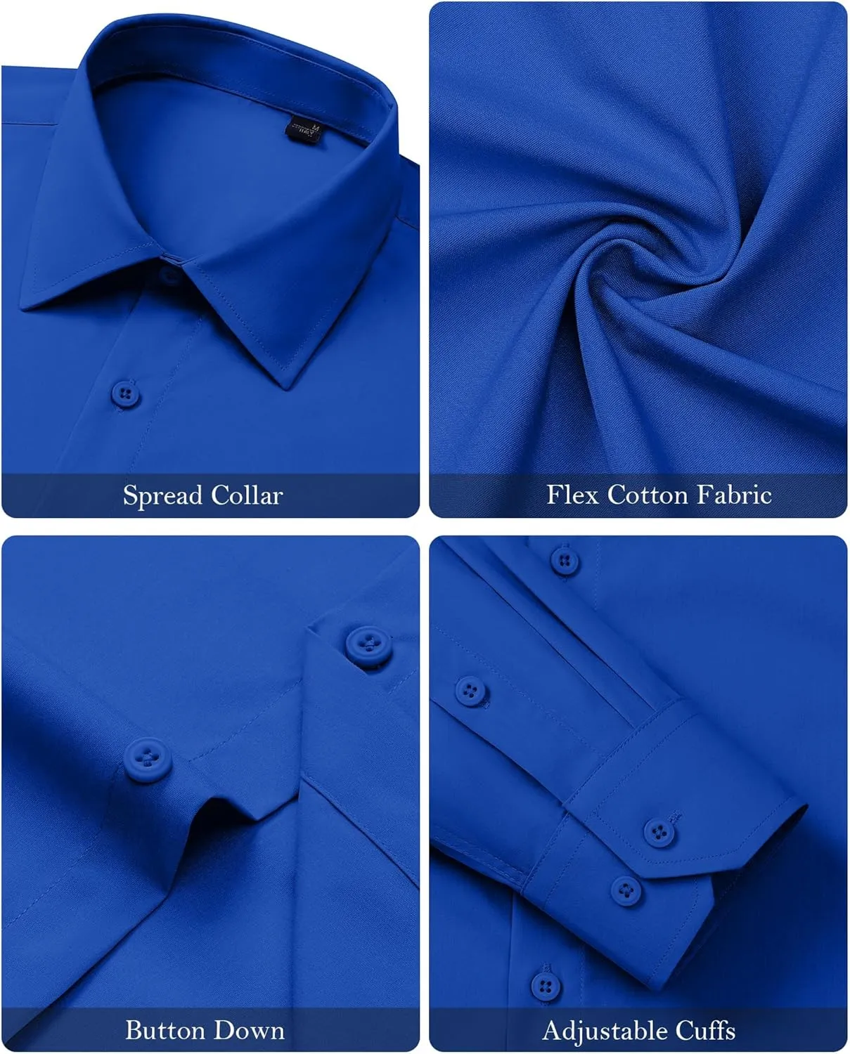 Mens Business Dress Shirt Long Sleeve Button Down Formal Shirt for Men Cotton Slim Fit Shirt for Wedding