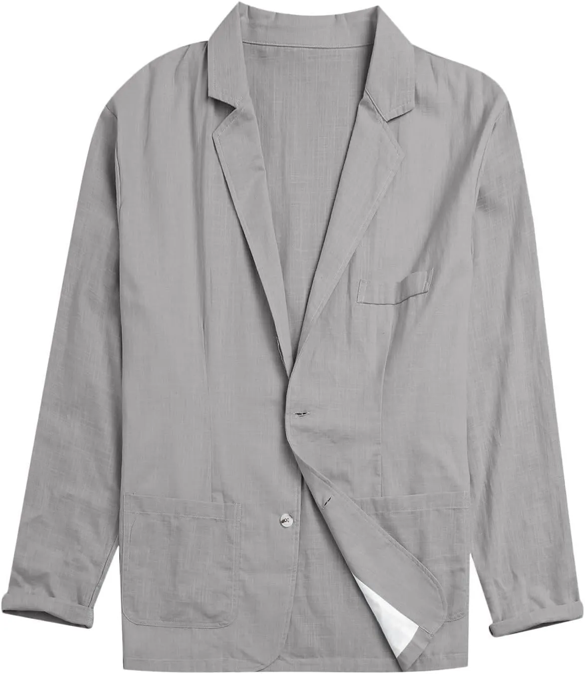 Men's Casual Cotton Linen Blazer Jacket Lightweight Sports Coats Regular Fit Two Buttons Blazers Jackets for Men