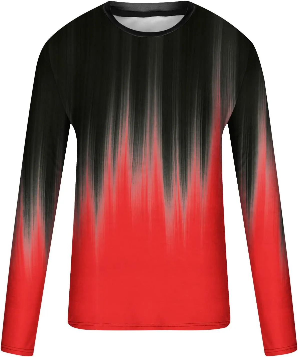 Men's Casual Round Neck Long Sleeve Pullover Printed T-Shirt Blouse Tops, 2024 Tall and Big Mens Tops Fall Trendy